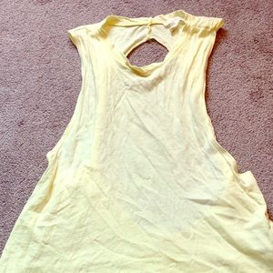 Yellow Back-less Muscle Tee